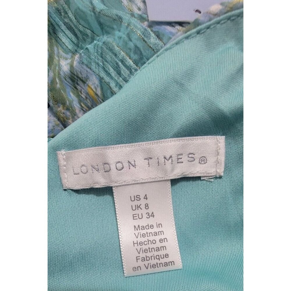 London‎ Times Maxi Womens Dress V Neck Paisley Sleeveless Multicolored Size 4 - Picture 8 of 13